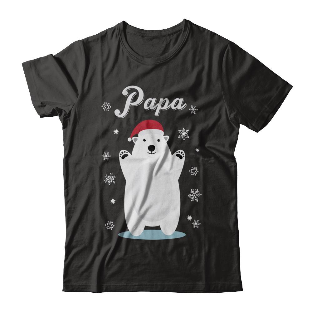 Papa Bear Christmas Santa Pajamas-T-Shirt & Sweatshirt-Classic T-Shirt-Black