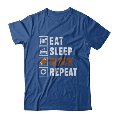 Funny Eat Sleep Block Repeat Football Gifts-T-Shirt & Hoodie-Classic T-Shirt-Royal