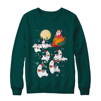 Funny Christmas Llama Alpaca Reindeer Lover Santa Gift-T-Shirt & Sweatshirt-Crewneck Sweatshirt-Deep Forest