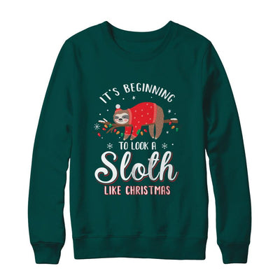 It's Beginning To Look A Sloth Like Christmas Gifts-T-Shirt & Sweatshirt-Crewneck Sweatshirt-Deep Forest