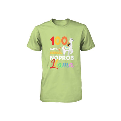 100 Days Of School Shirt Cute No Probllama Llama Youth-Youth Shirt-Toddler T-Shirt-Key Lime