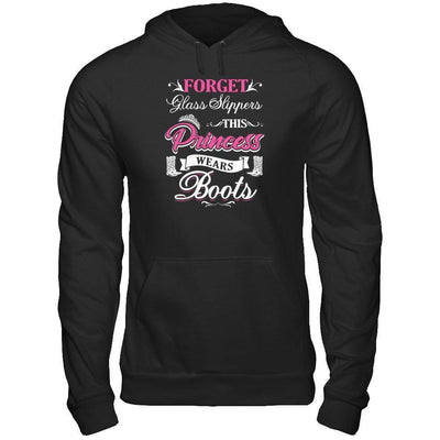Forget Glass Slippers This Princess Wears Boots-T-Shirt & Tank Top-Pullover Hoodie-Black
