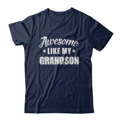 Awesome Like My Grandson Papa Grandma Fathers Mothers Day-T-Shirt & Hoodie-Classic T-Shirt-Navy