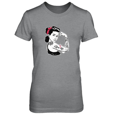 Mom Life Tattoos Tattooed Inked Woman-T-Shirt & Tank Top-Women's T-Shirt-Sport Grey