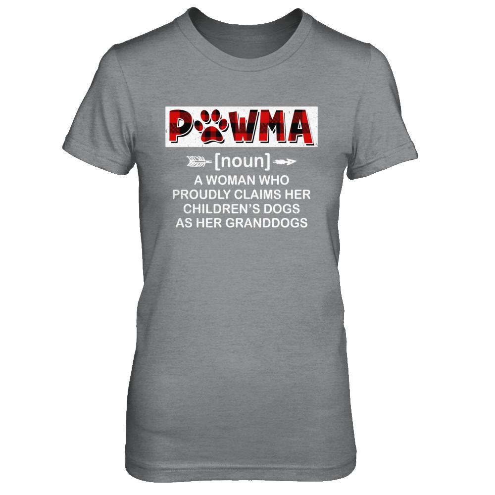 Pawma Buffalo Plaid Mom Proudly Claims Her Children's Dogs-T-Shirt & Hoodie-Women's T-Shirt-Sport Grey