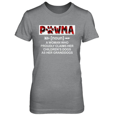 Pawma Buffalo Plaid Mom Proudly Claims Her Children's Dogs-T-Shirt & Hoodie-Women's T-Shirt-Sport Grey