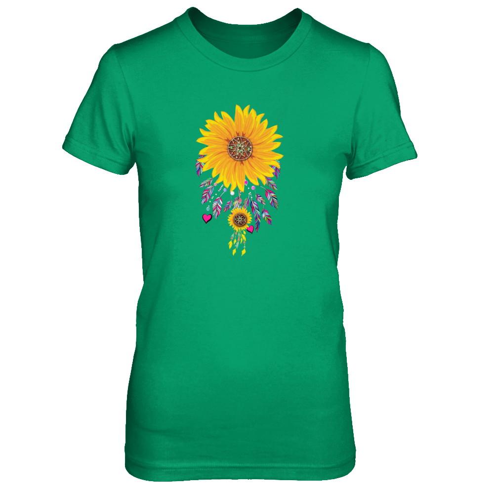 Native Dream Catcher Sunflower-T-Shirt & Tank Top-Women's T-Shirt-Irish Green