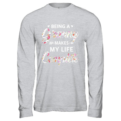 Being A Granny Makes My Life Complete Mothers Day-T-Shirt & Hoodie-Long Sleeve T-Shirt-Sport Grey