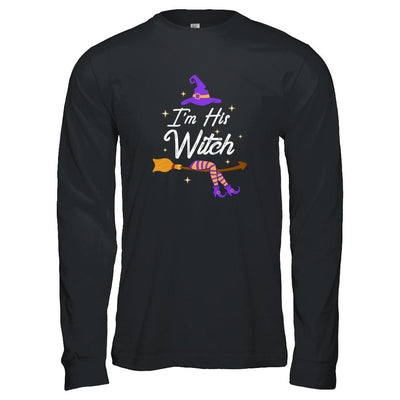 I'm His Witch Matching Boyfriends Husband Halloween-T-Shirt & Tank Top-Long Sleeve T-Shirt-Black