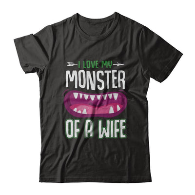 Monster Of A Wife Funny Couples Halloween-T-Shirt & Hoodie-Classic T-Shirt-Black