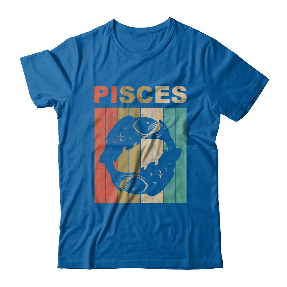 Vintage Pisces Zodiac February March Birthday Gift-T-Shirt & Hoodie-Classic T-Shirt-Royal