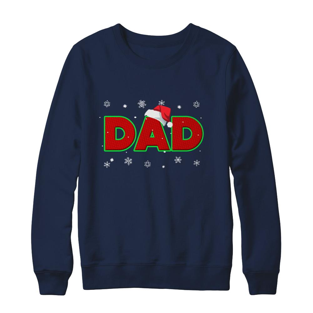 Dad Christmas Santa Ugly Sweater Gift-T-Shirt & Sweatshirt-Crewneck Sweatshirt-Navy