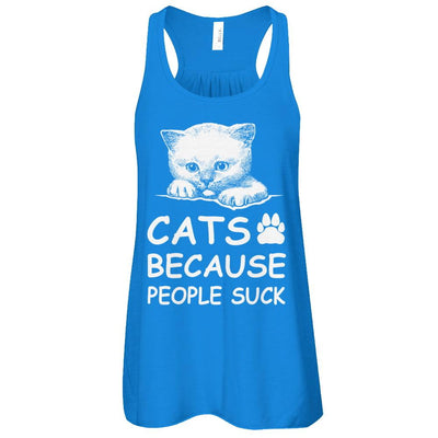 Cats Because People Suck-T-Shirt & Tank Top-Women's Flowy Racerback Tank-True Royal