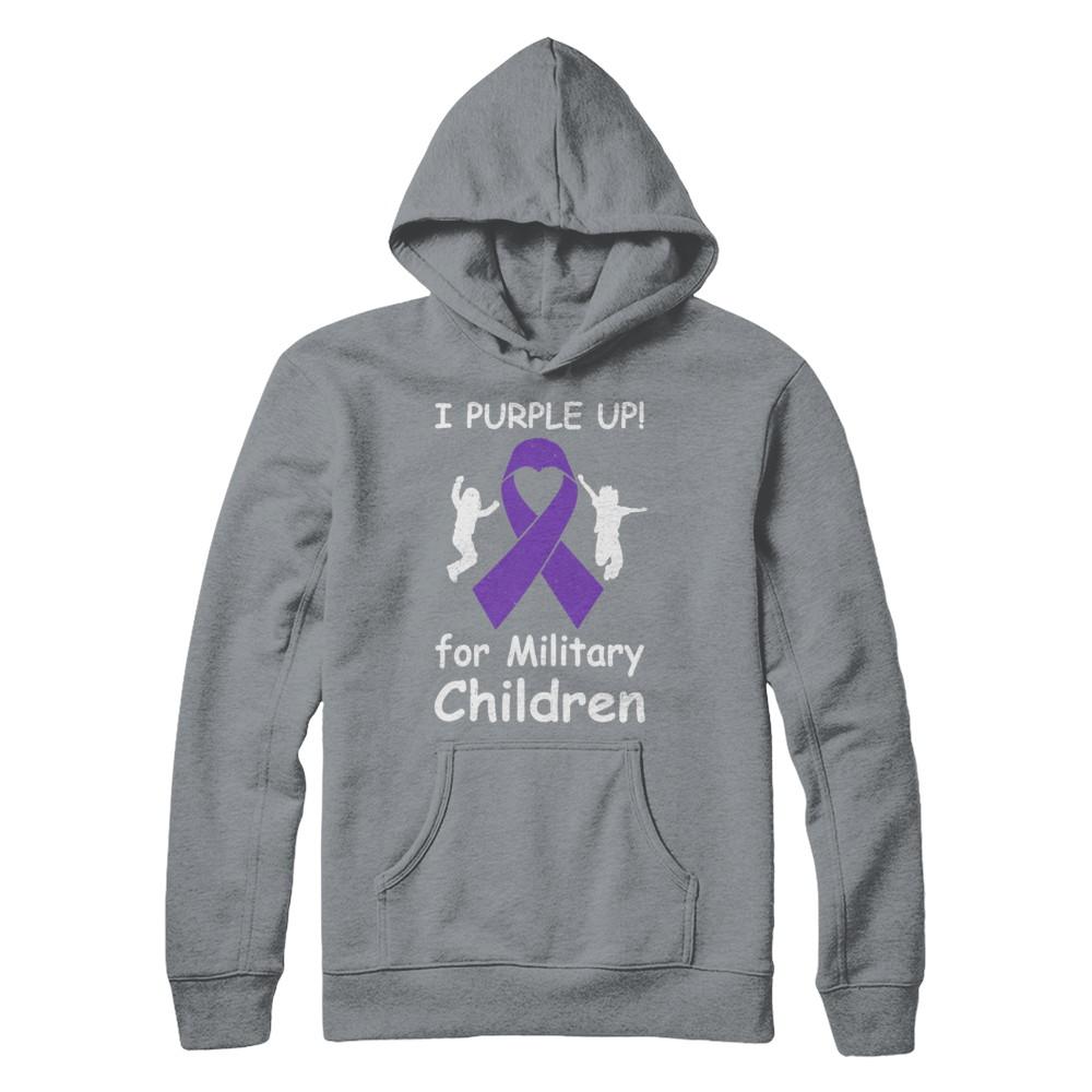I Purple Up For Month Of The Military Child-T-Shirt & Hoodie-Pullover Hoodie-Light Steel