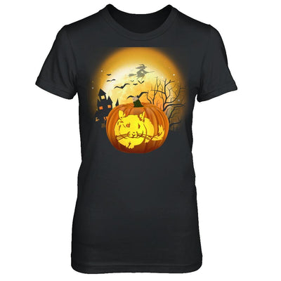 Pumpkin Chinchilla Halloween Human Costume-T-Shirt & Hoodie-Women's T-Shirt-Black