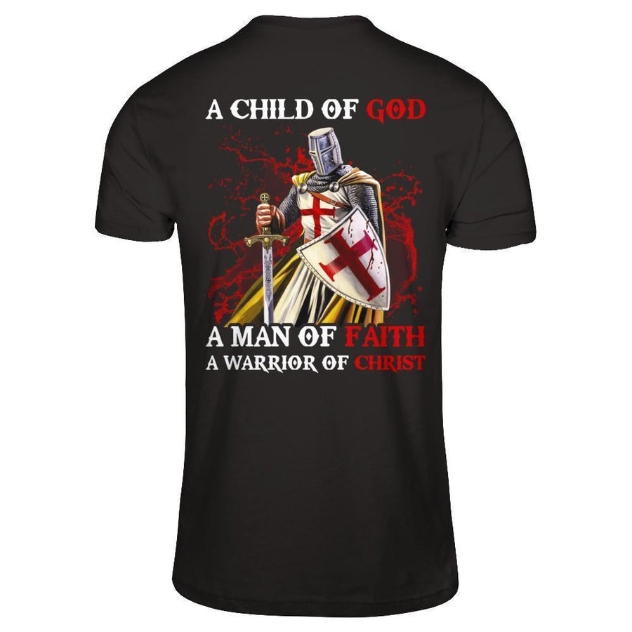 Knight Templar A Child Of God A Man Of Faith A Warrior Of Christ-T-Shirt & Hoodie-Classic T-Shirt-Black