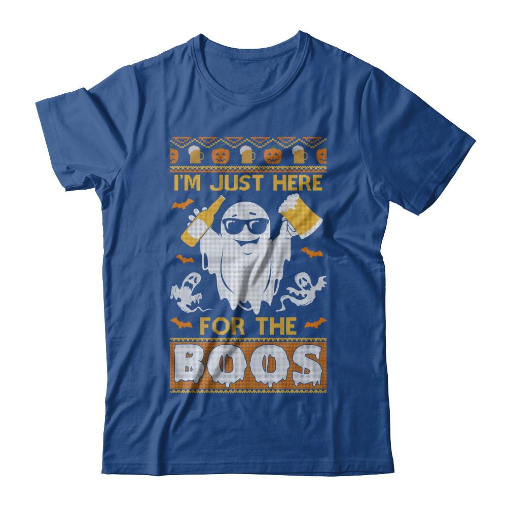 I'm Just Here For The Boos Halloween Ugly Sweater-T-Shirt & Hoodie-Classic T-Shirt-Royal