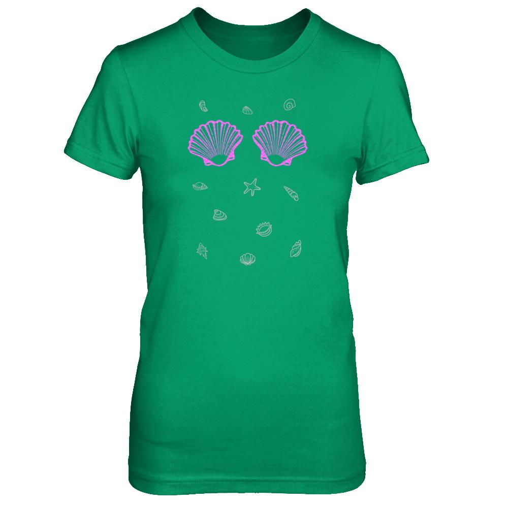 Mermaid Shell Sea Shell Bra Top-T-Shirt & Tank Top-Women's T-Shirt-Irish Green