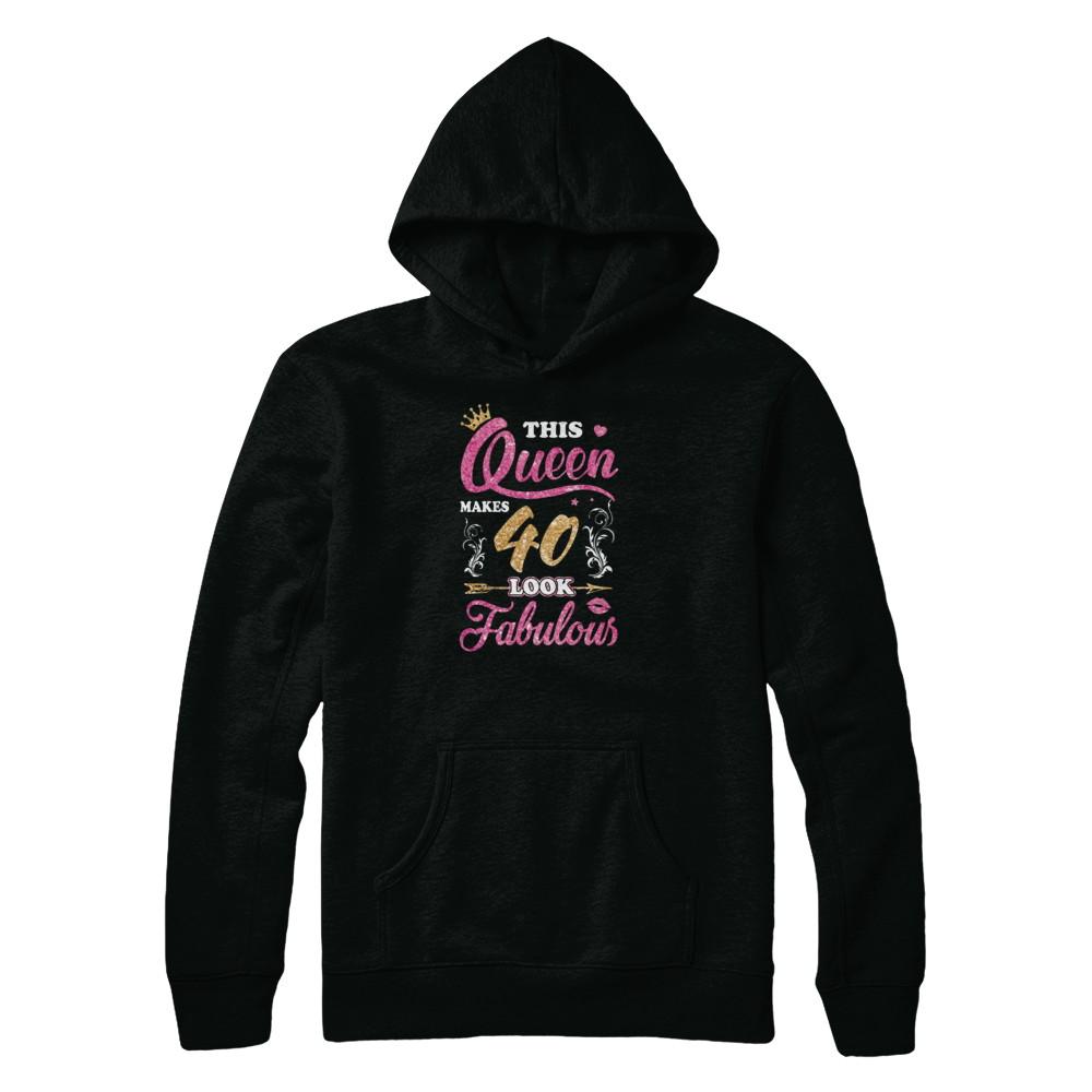 This Queen Makes 40 Look Fabulous 1981 40th Birthday-T-Shirt & Tank Top-Pullover Hoodie-Black