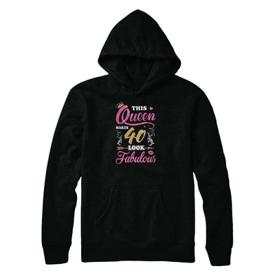 This Queen Makes 40 Look Fabulous 1981 40th Birthday-T-Shirt & Tank Top-Pullover Hoodie-Black