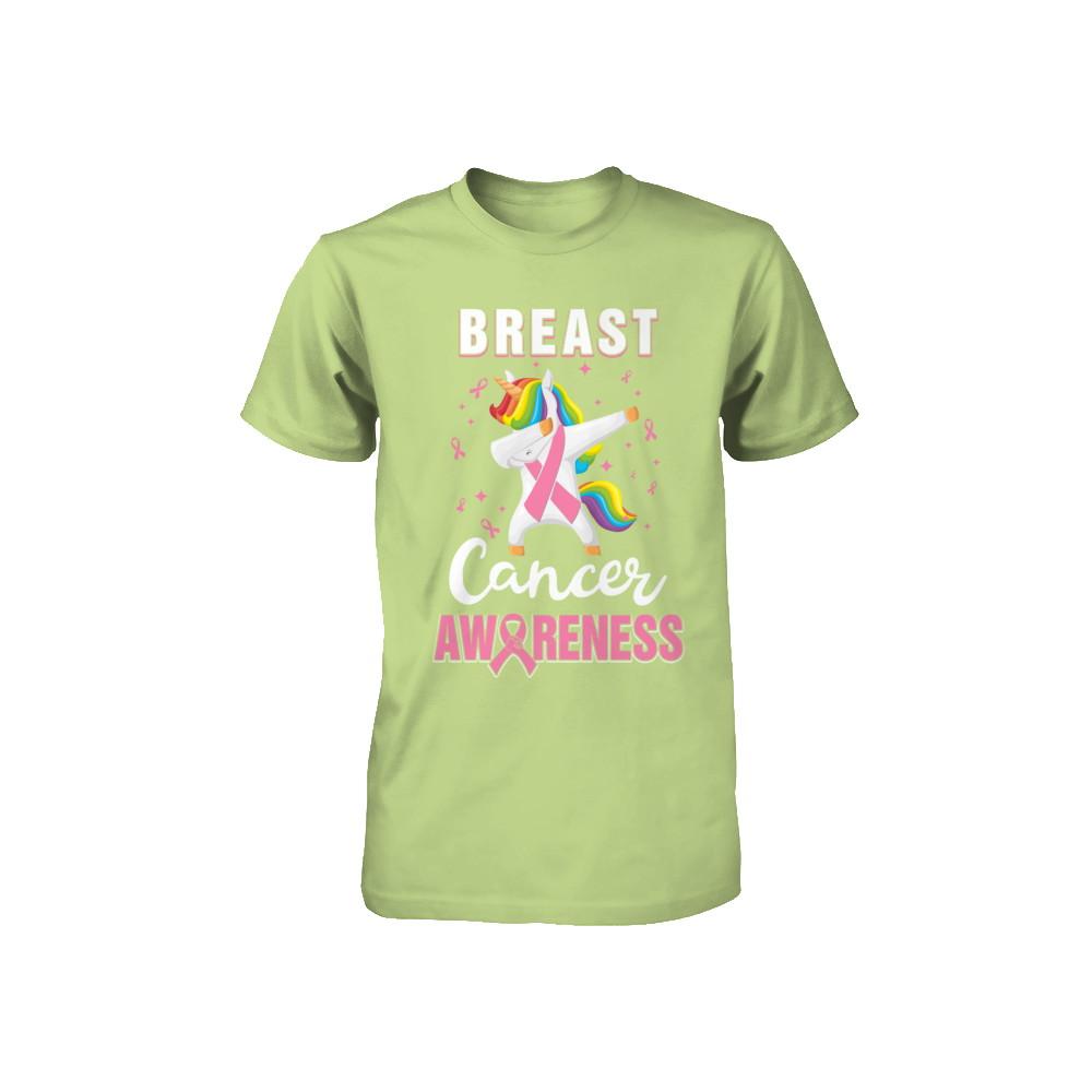 Inspirational Breast Cancer Awareness Unicorn Support Youth-Youth Shirt-Toddler T-Shirt-Key Lime