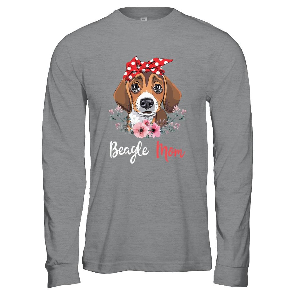 Beagle Mom Gift For Women Dog Lover-T-Shirt & Hoodie-Long Sleeve T-Shirt-Sport Grey