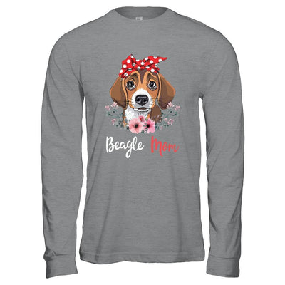 Beagle Mom Gift For Women Dog Lover-T-Shirt & Hoodie-Long Sleeve T-Shirt-Sport Grey
