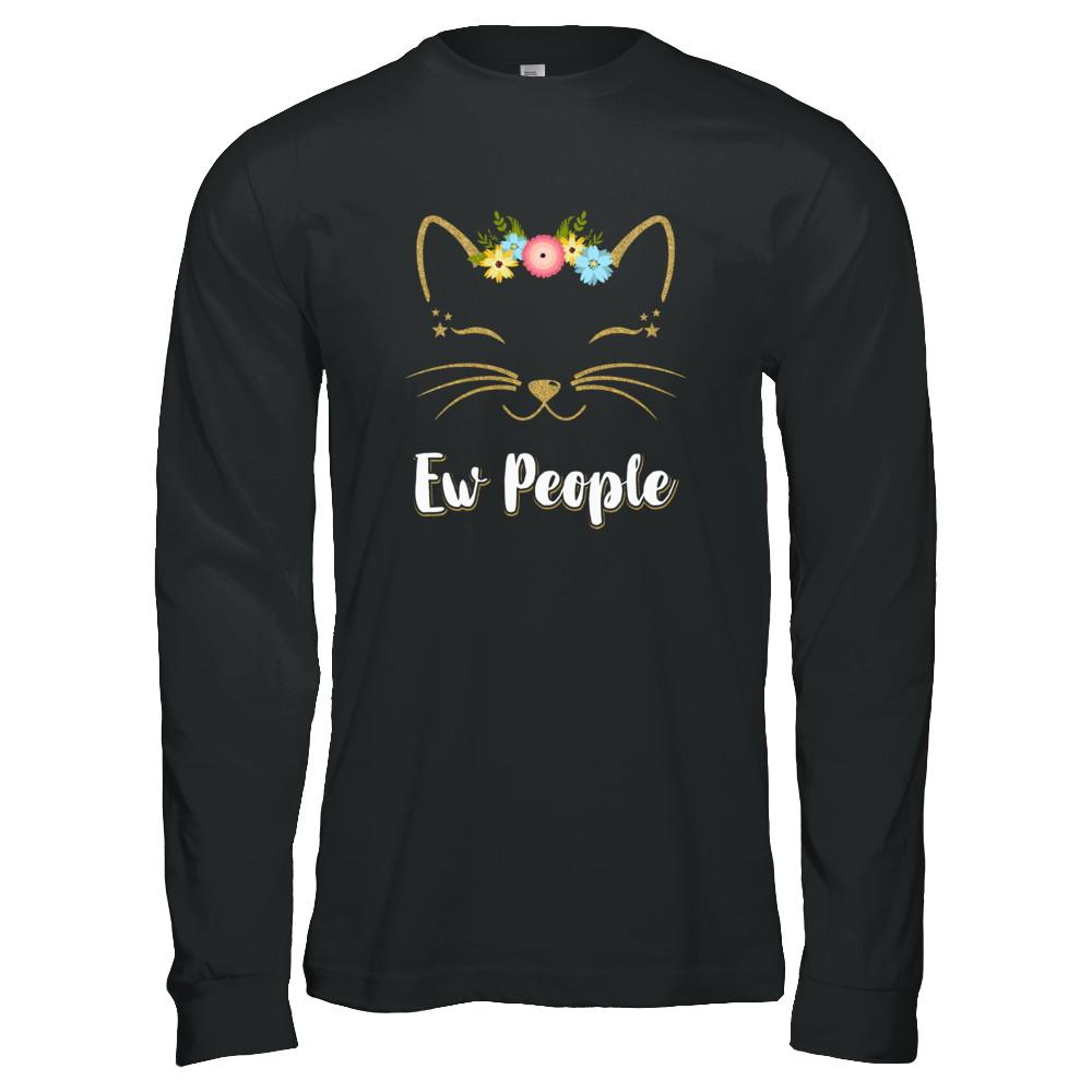 Ew People Kitty Cat-T-Shirt & Tank Top-Long Sleeve T-Shirt-Black
