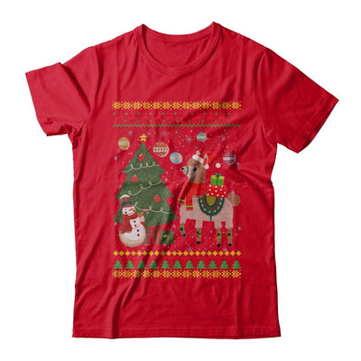 Funny Llama Christmas Cute Family Ugly Sweater-T-Shirt & Sweatshirt-Premium T-Shirt-Red