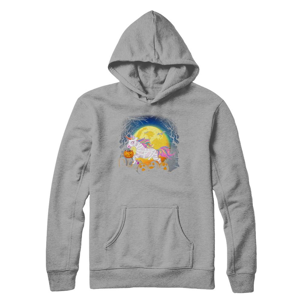 Halloween Pumpkin Unicorn Gift For Kids Girls-T-Shirt & Hoodie-Pullover Hoodie-Light Steel