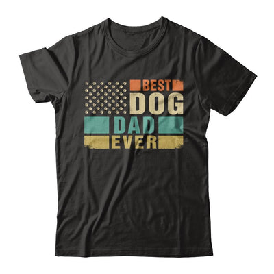 Vintage Retro BEST DOG DAD EVER American Flag Fathers Day-T-Shirt & Hoodie-Classic T-Shirt-Black