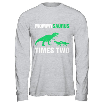 Mommysaurus Times Two Twins Mothers Day-T-Shirt & Hoodie-Long Sleeve T-Shirt-Sport Grey
