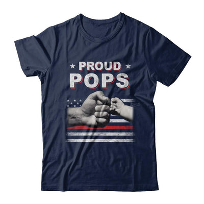 Proud Pops Fireman Firefighter Thin Red Line Flag Fathers Day-T-Shirt & Hoodie-Classic T-Shirt-Navy