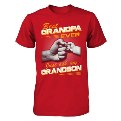 Best Grandpa Ever Just Ask My Grandson-T-Shirt & Hoodie-Classic T-Shirt-Red