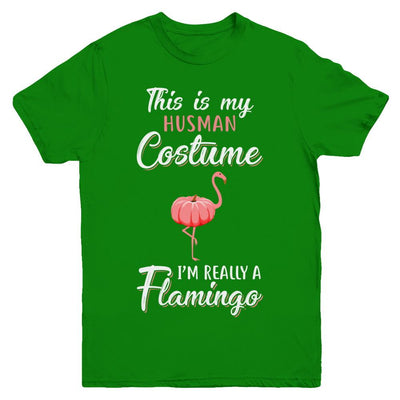 This Is My Human Costume I'm Really A Flamingo Halloween Youth-Youth Shirt-Youth T-Shirt-Irish Green