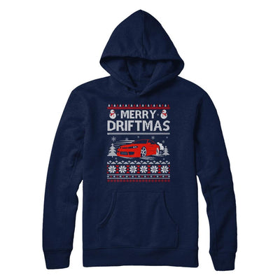 Merry Drifting Car Enthusiasts Sweater-T-Shirt & Sweatshirt-Pullover Hoodie-Navy