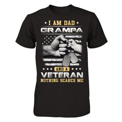 I'm A Dad Grampa And A Veteran Nothing Scares Me-T-Shirt & Hoodie-Classic T-Shirt-Black