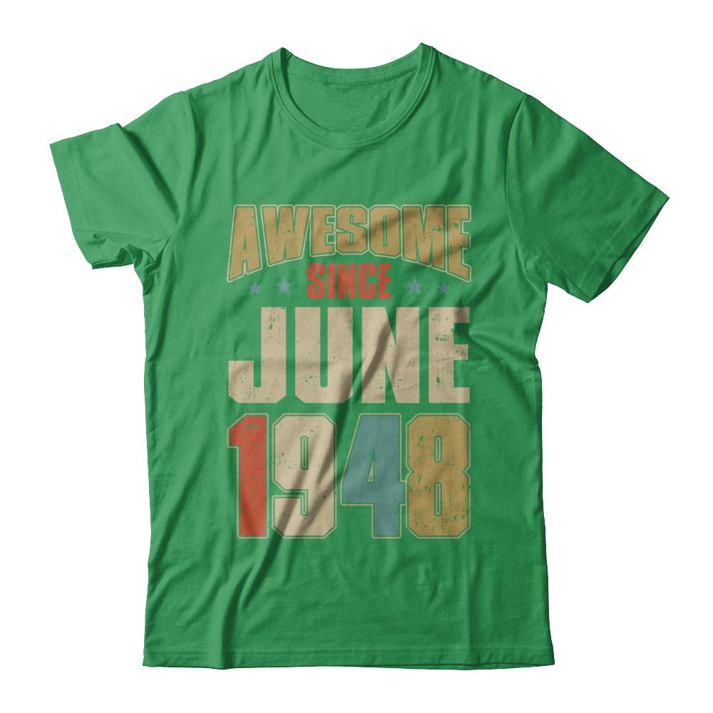 Vintage Retro Awesome Since June 1948 73th Birthday-T-Shirt & Hoodie-Premium T-Shirt-Kelly Green