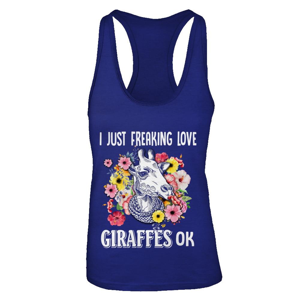 I Just Freaking Love Giraffes-T-Shirt & Tank Top-Women's Ideal Racerback Tank-Royal