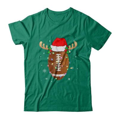 Santa Hat Football Reindeer Christmas Gifts-T-Shirt & Sweatshirt-Classic T-Shirt-Kelly Green