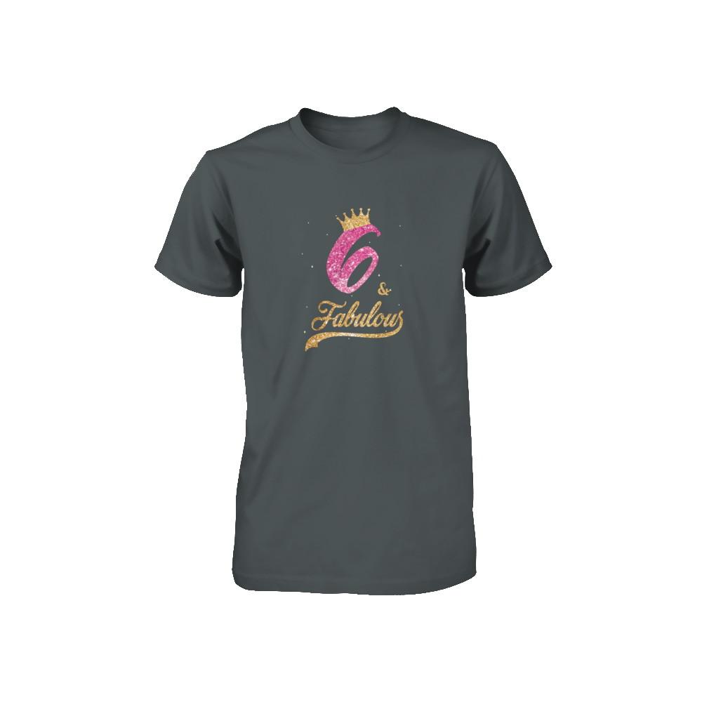 6Th And Fabulous Six Birthday Youth-Youth Shirt-Toddler T-Shirt-Charcoal