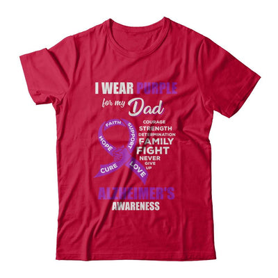 Alzheimer's Awareness I Wear Purple For My Dad Son Daughter-T-Shirt & Hoodie-Classic T-Shirt-Red