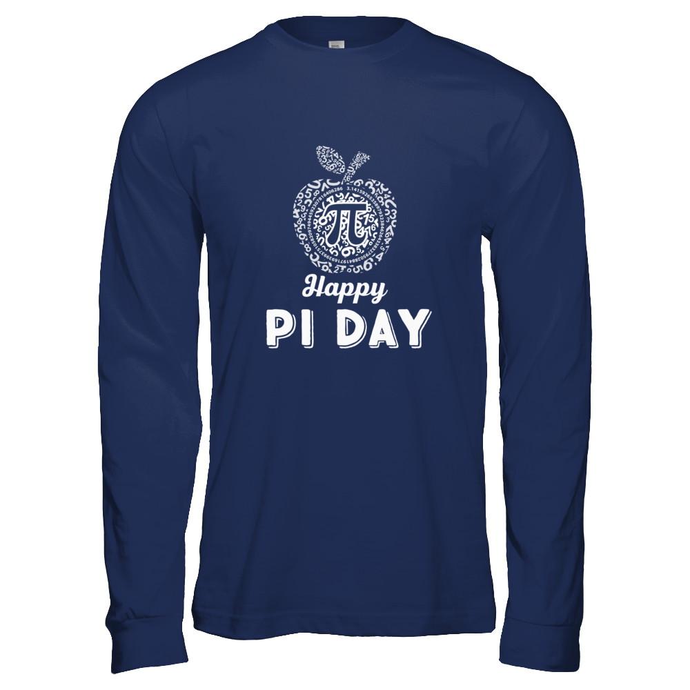 Happy Pi Day Math Teacher-T-Shirt & Hoodie-Long Sleeve T-Shirt-Navy