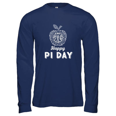 Happy Pi Day Math Teacher-T-Shirt & Hoodie-Long Sleeve T-Shirt-Navy