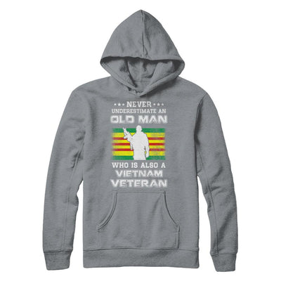 Never Underestimate An Old Man Vietnam Veteran-T-Shirt & Hoodie-Pullover Hoodie-Light Steel