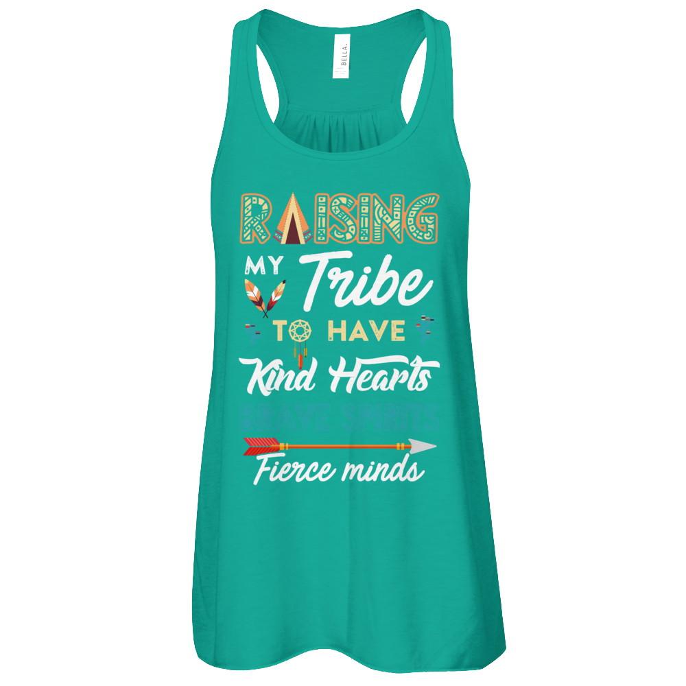 Raising My Tribe To Have Kind Hearts Brave-T-Shirt & Tank Top-Women's Flowy Racerback Tank-Kelly