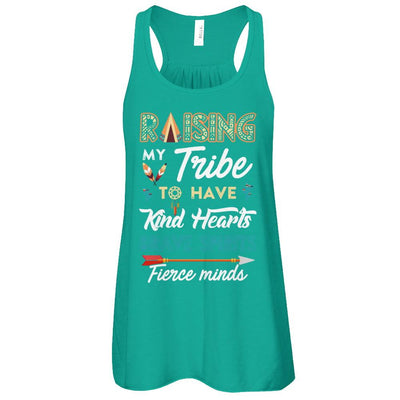 Raising My Tribe To Have Kind Hearts Brave-T-Shirt & Tank Top-Women's Flowy Racerback Tank-Kelly