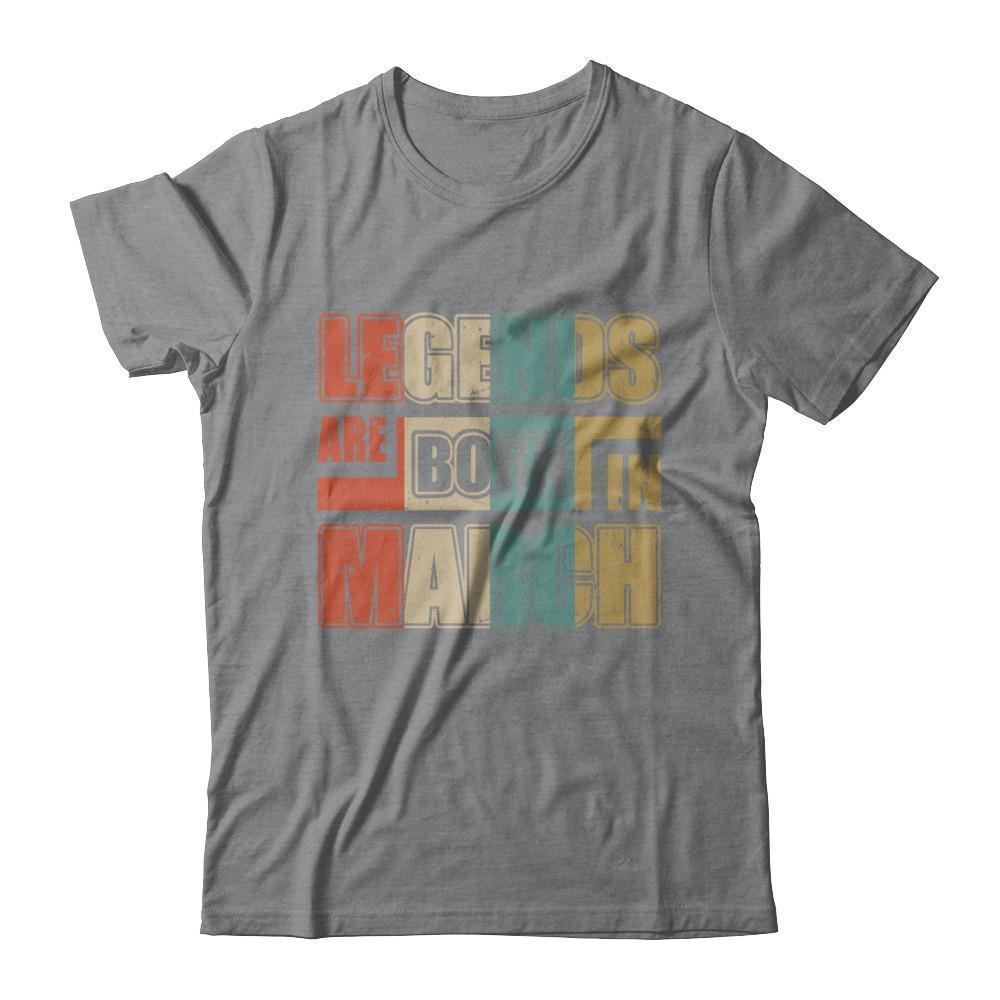 Classic Vintage Legends Are Born In March Birthday-T-Shirt & Hoodie-Classic T-Shirt-Sport Grey