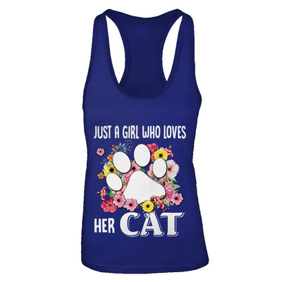 Just A Girl Who Loves Her Cat-T-Shirt & Tank Top-Women's Ideal Racerback Tank-Royal