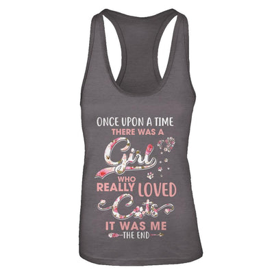 Once Upon A Time There Was A Girl Who Really Loved Cats-T-Shirt & Tank Top-Women's Ideal Racerback Tank-Dark Grey